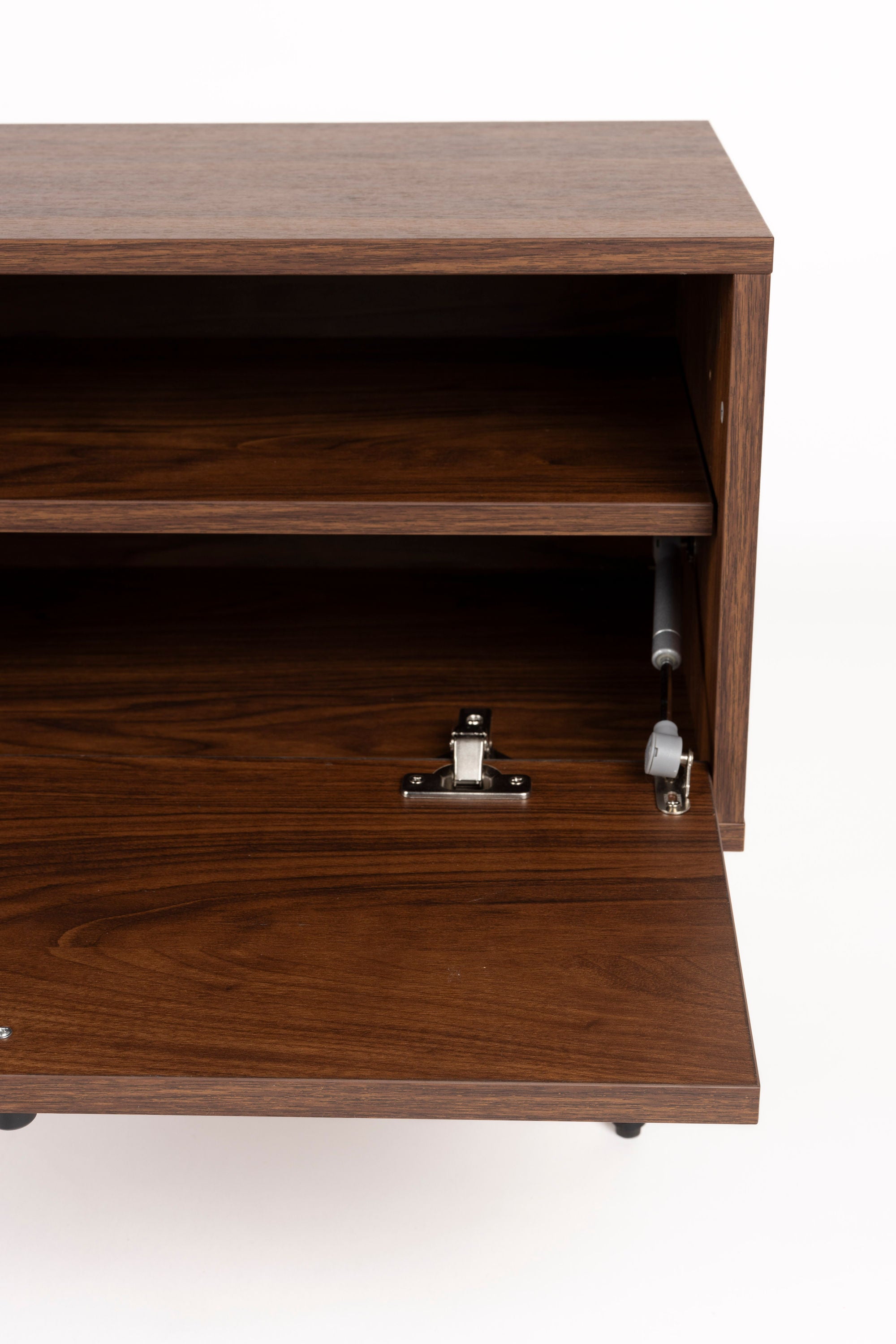 Stripes Walnut Brown Wood TV Unit